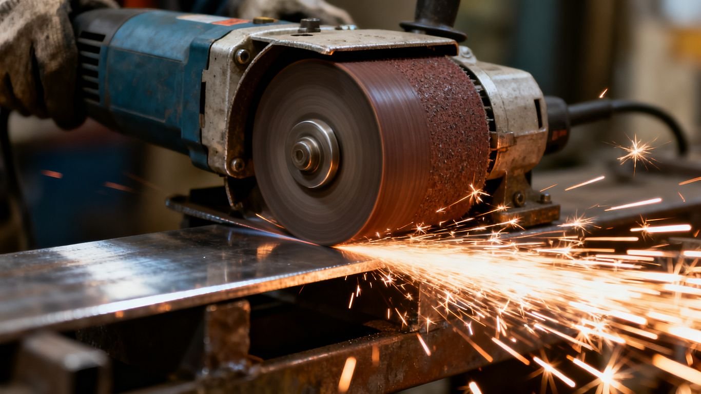 Industrial belt sander grinding metal - Dai Nhan Machinery